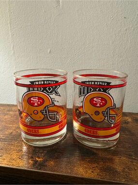 Vintage NFL San Francisco 49ers Super Bowl XXIII January 22nd, 1989 Glasses